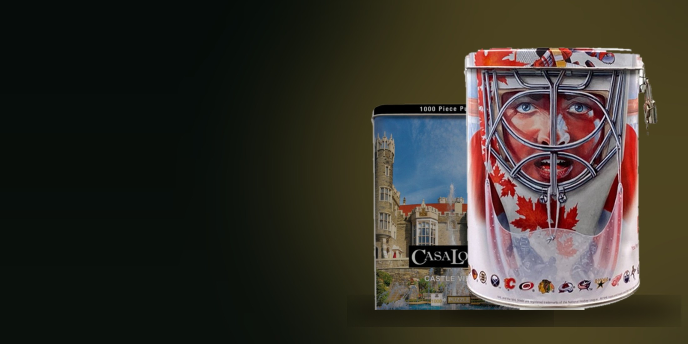 Custom branded collector tin puzzles produced for national brands and destinations