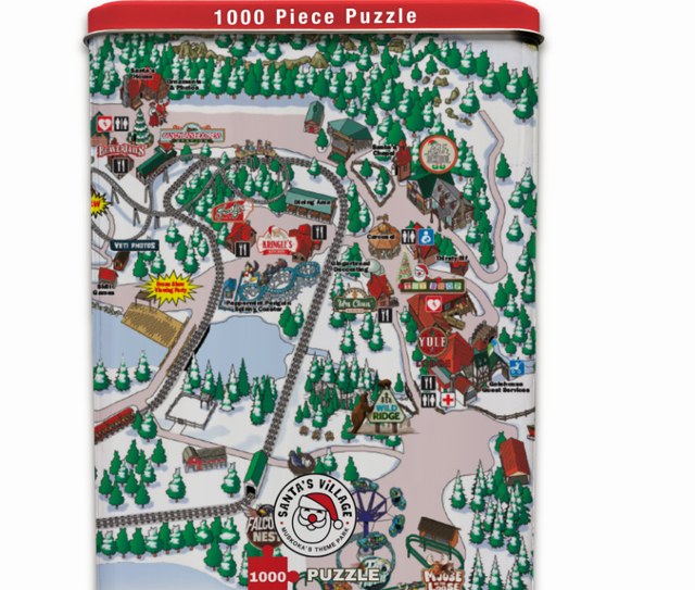 Custom Santa's Village collector tin puzzle