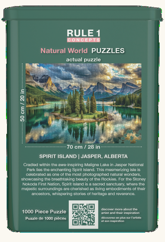 Collector tin back — size, story, QR codes